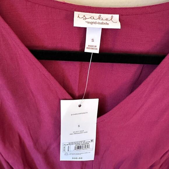Maternity Dress Long Sleeve Ruffle Waist Woven NWT Isabel Maternity Size Small - Picture 7 of 9